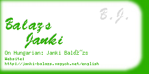 balazs janki business card